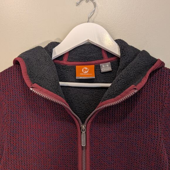 Merrell Select Regulate Jacket Knit Fleece Lined Full Zip Hood Layer - Size M - Picture 6 of 10